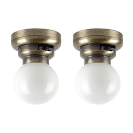 Waldosia 1:12 Scale Dollhouse Miniature Brass LED Ceiling Light Set