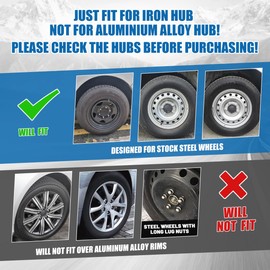 ROXX 4Pcs Set 13inch Universal Wheel Rim Cover Hubcaps Replacement (Only Fit for Iron Hub), ABS Material Snap On Car Truck SUV Hub Cap (5083,Black Matte)