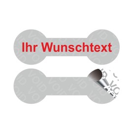 Void Security Labels "Your Desired Text" on a Roll - 60 x 20 mm (Red - Pack of 100)