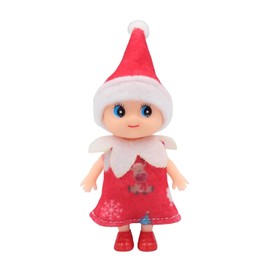 GUIZIYAO Christmas Elf, Tiny Elf Doll, Christmas Elf Figures, Mini Elves, Santa Claus Small Helper with Movable Head and Feet, Little Elf Doll Toy for Boys Girls (Red)