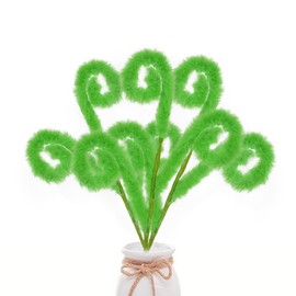 TBD Green Furry Christmas Ornaments Christmas Decorations Christmas Tree Picks, Green Fuzzy Plush Twigs, Bendable Tree Decor(6Pcs)