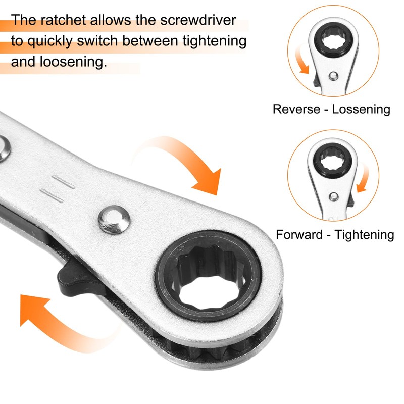 sourcing map Double Box End Reversible Ratcheting Wrench 11mm x