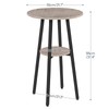 HOOBRO Bar Table, Round Pub Table, 2-Tier Bistro Table with