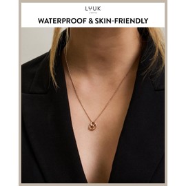 LUUK LIFESTYLE Necklace with Pendant, Waterproof Stainless Steel Chain, Elegant Design & Everyday Necklace for Women, Jewelry Gift Idea, Pretzel, Rose Gold