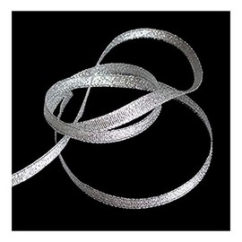 HAND ® 1 Roll appx 22m Gold/Silver Glitter Metallic Ribbon - Assorted Width (FS02 8mm Silver Sheer)