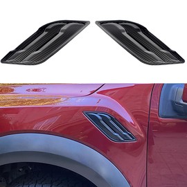 Keptrim for F-150 Raptor ABS Carbon Fiber Front Fender Air Outlet Vent Cover Trim for Ford F150 2015-2020, 2pcs