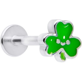Body Candy 16G 316L Stainless Steel Sweet Happy Green Beer St Patricks Labret Monroe Lip Ring Tragus 8mm