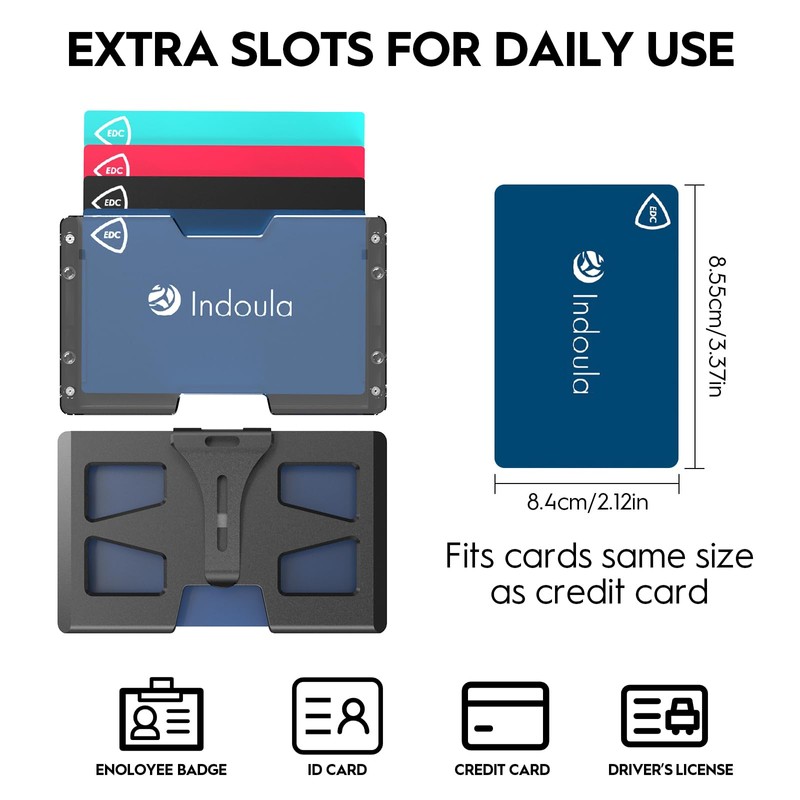 Horizontal Badge Holder - Durable Polycarbonate ID/Credit Holder with Metal