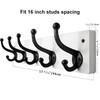 WEBI Rustic Coat Rack Wall Mount,5 Cast Iron Coat Hooks