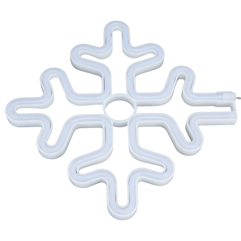 70in Neon Sign Romantic Christmas Snowflake Battery USB Powered LED