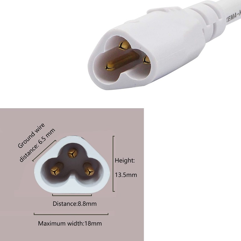 SinLoon T5 T8 LED Splitter Cable 3Pins LED Wire Connector