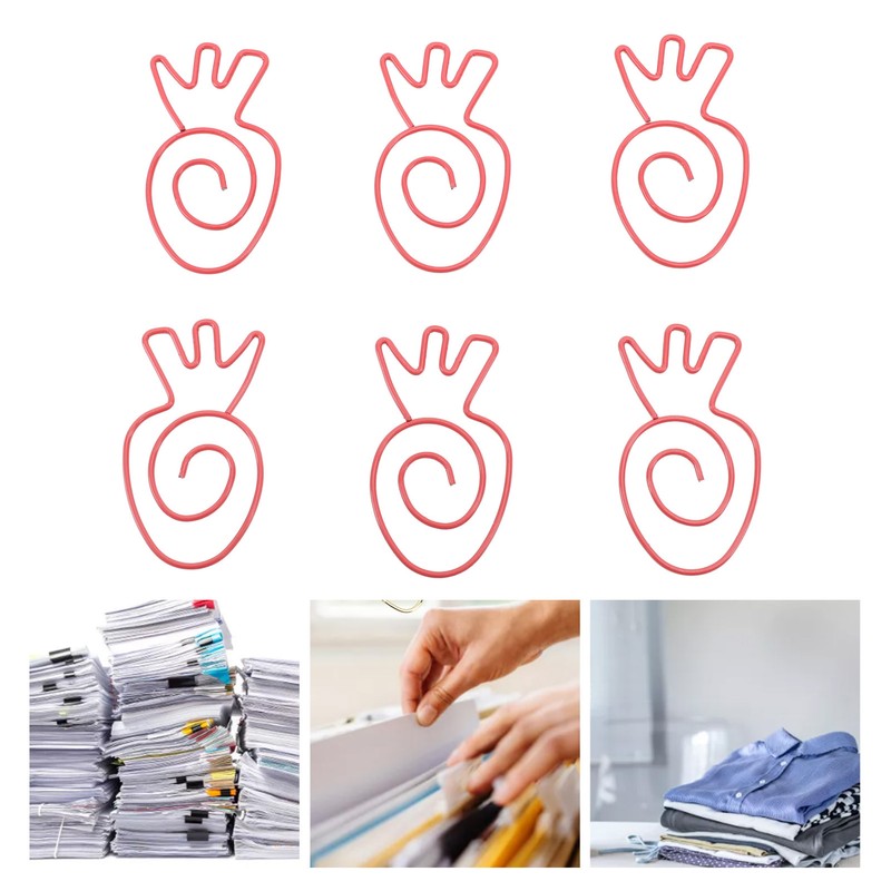 100Pcs Carrot Paper Clips Carrot Shape Strong Metal Anti Slip