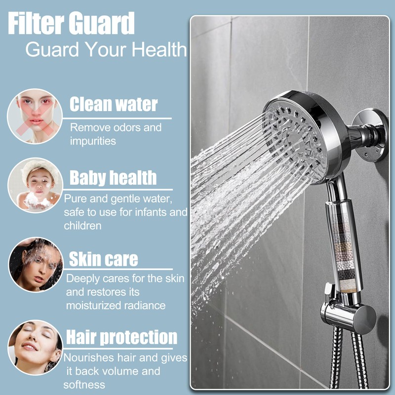 Replacement Filters compatible with Cobbe Handheld Shower Head Remove Chlorine