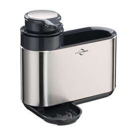 Küchenprofi Primus Washing Station | Rustproof Stainless Steel | Organiser with Integrated Soap Dispenser 300 ml | Drip Tray | Washing Up Brushes and Sponge Holder
