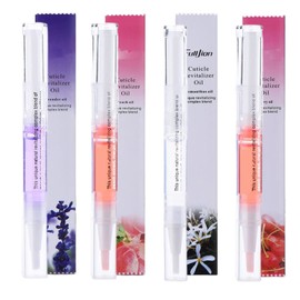 Cuticle Oil Pen for Nails, 4Pcs Nail Oil Pen Cuticle Revitalizer Oil Pen with Soft Brush,Cuticle Oil to Prevent Nail Cracking and Dry