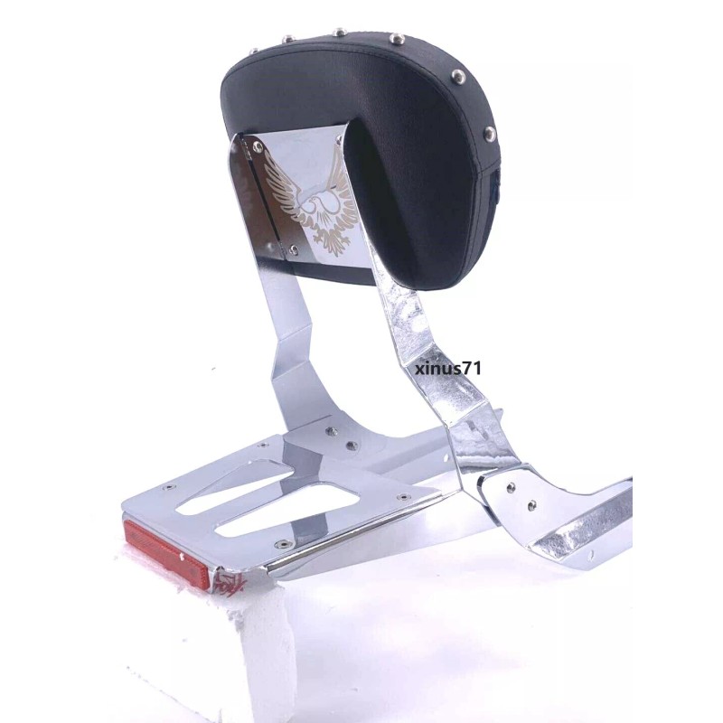 JMEI Sissy Bar Backrest With Luggage Rack Stud Pad Honda