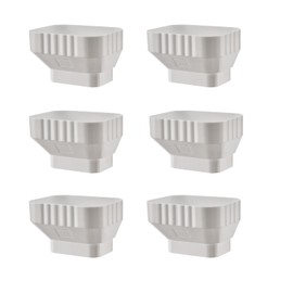 VYH 3x4 to 2x3 Gutter Downspout, Downspout to Downspout Adapter (White 6 Pack)