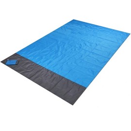 Lightweight Waterproof Sandproof Portable Beach Blanket by BELLADDY INC – Bright Colours, Great for Outdoors Festivals Hiking Travel Picnic, Includes Pouch (Light Blue)