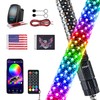 Nilight LED Fat Whip Light 1PC 3FT RGB Lighted Antenna