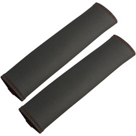 Paquete de 2 fundas universales para cinturón de seguridad de coche, piel de oveja sintética, funda para cinturón de seguridad de coche, color negro, para adultos y niños, adecuado para