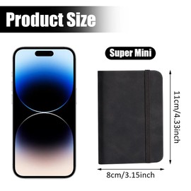 Pack of 3 Small A7 Notebooks, 11 x 8 cm, Leather Cover, Mini Notebook, Pocket Notebook with Elastic Closure, Portable Pocket Notebook, Suitable for Diary, School, Work, Travel Journal, Daily Planner