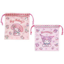 Skater Sanrio KB64WN-A Gusseted Lunch Bag, Set of 2, My Melody, Chromi, Plush