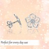 LeCalla 925 Sterling Silver Diamond Stud Earring Flower 0.01 Ct