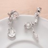 Yoursfs Cubic Zirconia Teardrop Dangle Clip on Earrings for Women