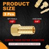 HARFINGTON 3pcs 1/2" to 1/4" NPT Female Brass Hose Barb