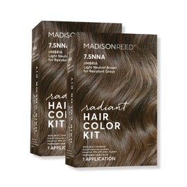 Madison Reed Radiant Hair Color Kit | 7.5NNA Light Neutral Brown (Umbria Brown) for 100% Gray Hair Coverage | Salon Quality Permanent Hair Dye | PPD-Free & Ammonia-Free | (Packaging May Vary) 2 Pack