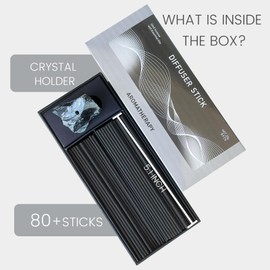 Energy Shield & Reset | Incense Sticks Crystal Holder Kit | Black Tourmaline Gem Stones with 80 Natural Sticks Palo Santo Incense-Stick | Home,Healing,Reiki,Meditation,Yoga & Relaxation
