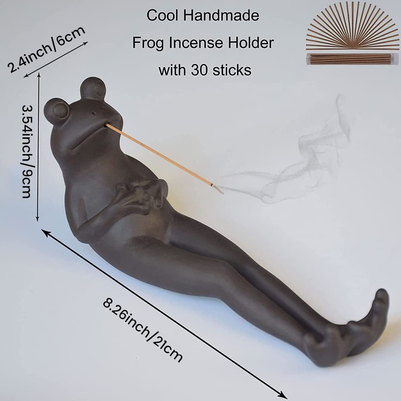 Frog Incense Stick Holder, Cute Frog Sculpture Incense Stick Stand