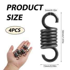 Annlpoy Pack of 4 Stainless Steel Tension Springs with Hooks Springs Metal Tension Spring 50 mm Length 15 mm Outer Diameter 3 mm Wire Diameter Maximum Tensile Force 12 kg - 3 x 15 x 50 mm