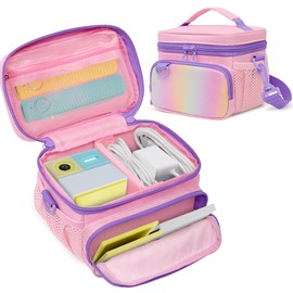 GRAOSO Travel Carrying Case Compatible with Nex Playground Game System, Storage Bag for Indoor Family Video Console, Remote and More Accessories with Handle & Shoulder Strap, Pink (Case Only)