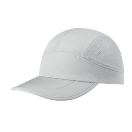 FEINION Men Quick Dry Performance Running Cap Lightweight Sports Hat Outdoor Athletic Sun Cap (Grey)