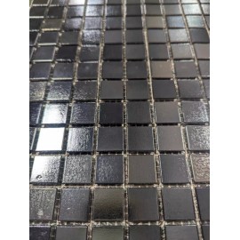 District II Iridescent Black Opaque Glass Mosaic Wall Tile