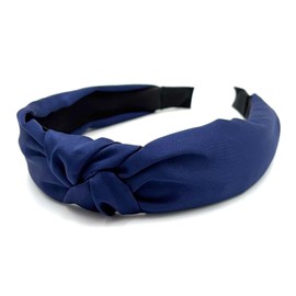 MDSTYLE MDSTYLE Knotted Headband for Women & Girls - Top Knot Headbands for Women's Hair - Hair Accessories, Head Bands (Navy Blue 1pc, One Size)