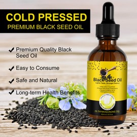 SOLOTREE Black Seed Oil, Cold Pressed Premium Black Seed Oil, Moisturizing Black Seed Oil for Hair Growth, Skin Care 2.02 Fl Oz