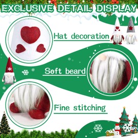 MWZEAUL Handmade Christmas Gnomes, Pack of 3 Decorative Gnome Christmas with Beard, Swedish Santa Claus Plush Gnome Figures, Gnome Cuddly Toy for Family Christmas Decoration