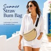 BBORGDC Summer Straw Bum Bag for Women, Woven Crossbody Fanny