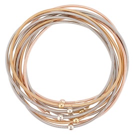 PH PandaHall Pack of 10 3 Colours Guitar String Bracelets, Multi-Strand Stackable Stretch Bracelets Made of Stainless Steel, Adjustable Multilayer Bangle, Boho Bracelets for Music Lovers, Jewellery