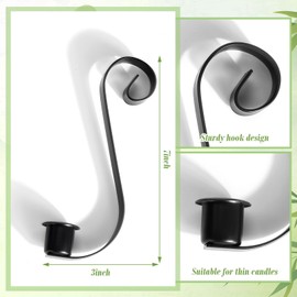 Zonon 2 Pcs Mason Jar Candle Holder Insert Iron Taper Rustic Candle Holder S-Hook Farmhouse Vintage Decor Wedding Table Centerpiece for Tealight Vases and Hurricanes Glass