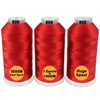 New brothread Set of 3 Red Colours Polyester Machine Embroidery