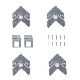 Installation Accessory Kit with Cornor Screws Hangers for Metal Canvas Floating Frame, L Type Flat Corner Brace Heavy Duty Stainless Steel Joint Angle Bracket with Screws