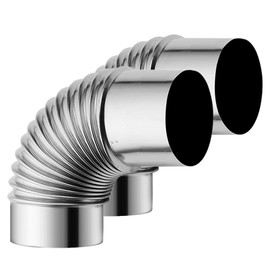 Carkio 3.15 Inch/8cm Stove Pipe Elbow, 3.15 Inch 90 Degree Chimney Exhaust Stove Pipe Stainless Steel Flue for Outdoor Camping Wood Stove, Camping Stove Accessories -2 Pack