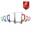 Lav Glass Tea Mugs Set of 6, Coffee Tea Espresso