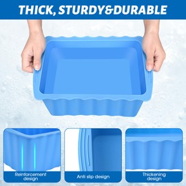 Large Ice Cube Molds 4 Pack - 37LB Silicone Ice Block Mold, Water Chiller for Cold Plunge & Camping | Easy Release, No Collapse Ice Tray for Seafood Fresh Keeping, Durable BPA-Free Freezer Ice Mold