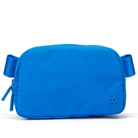 Pander Double Zipper Fanny Pack Nylon Everywhere Belt Bag, Fashion Waist Packs for Women with Adjustable Strap, 1L. (Capri Blue)