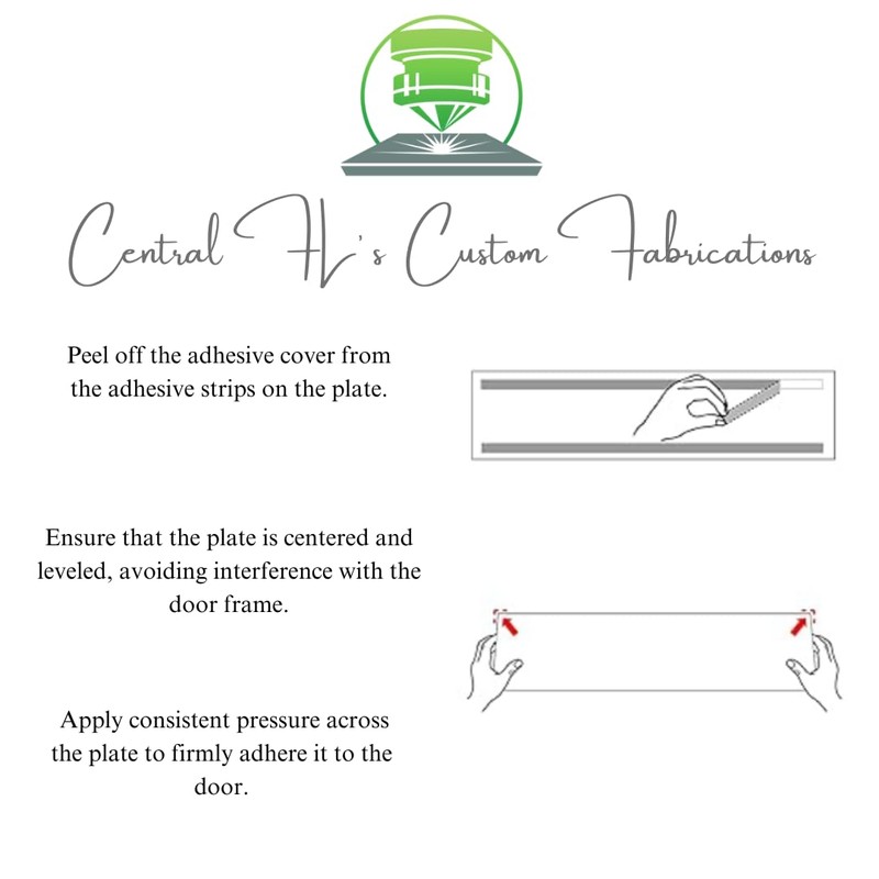 Generic Door Push Plate with Adhesive Mount, Brushed Stainless Steel