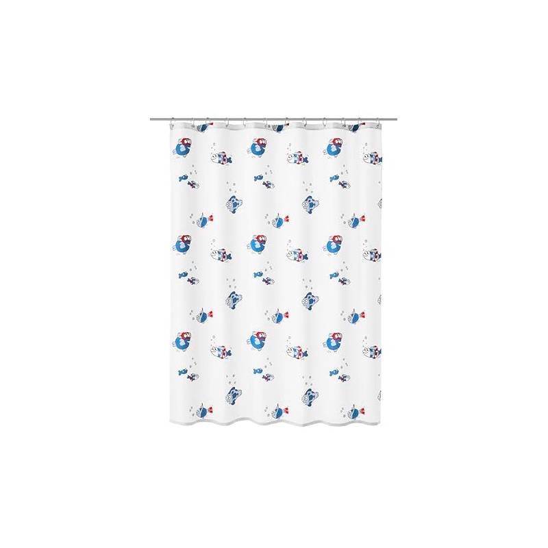 Kleine Wolke showercurtain, 100% PEVA, Blue, 180 cm x 200